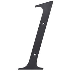 HILLMAN 6 in. Reflective Black Plastic Nail-On Number 1 1 pc