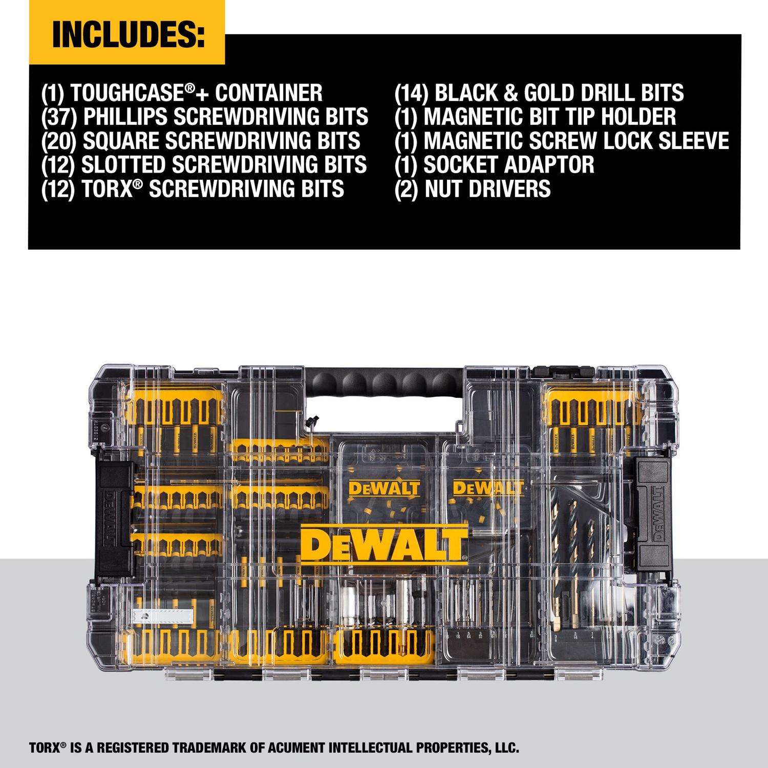 DEWALT Impact Driver Set FlexTorq - Mixed Square/ Phillips Bits