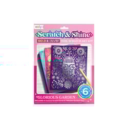 OOLY Scratch/Shine Glorious Garden Scratch Art Kit Assorted 7 pc
