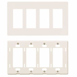 Faith Light Almond 4 gang Polycarbonate Decorator Wall Plate 1 pk