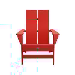 Leisure Line Modern Red HDPE Frame Adirondack Chair