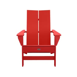 Leisure Line Modern Red HDPE Frame Adirondack Chair