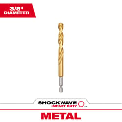 Milwaukee Shockwave 3/8 in. X 4.65 in. L Titanium Red Helix Drill Bit Hex Shank 1 pc