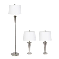 Elegant Designs 62 in. Brushed Nickel Floor Lamp