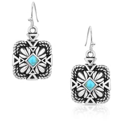 Montana Silversmiths Women's Desert Sage TQ Dangle Square Silver/Turquoise Earrings One Size Fits Mo