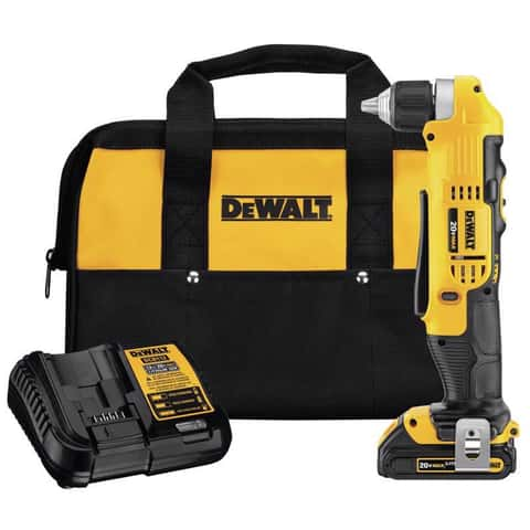 DeWalt 20V MAX 3 8 in. Brushed Cordless Right Angle Drill Kit Battery Charger