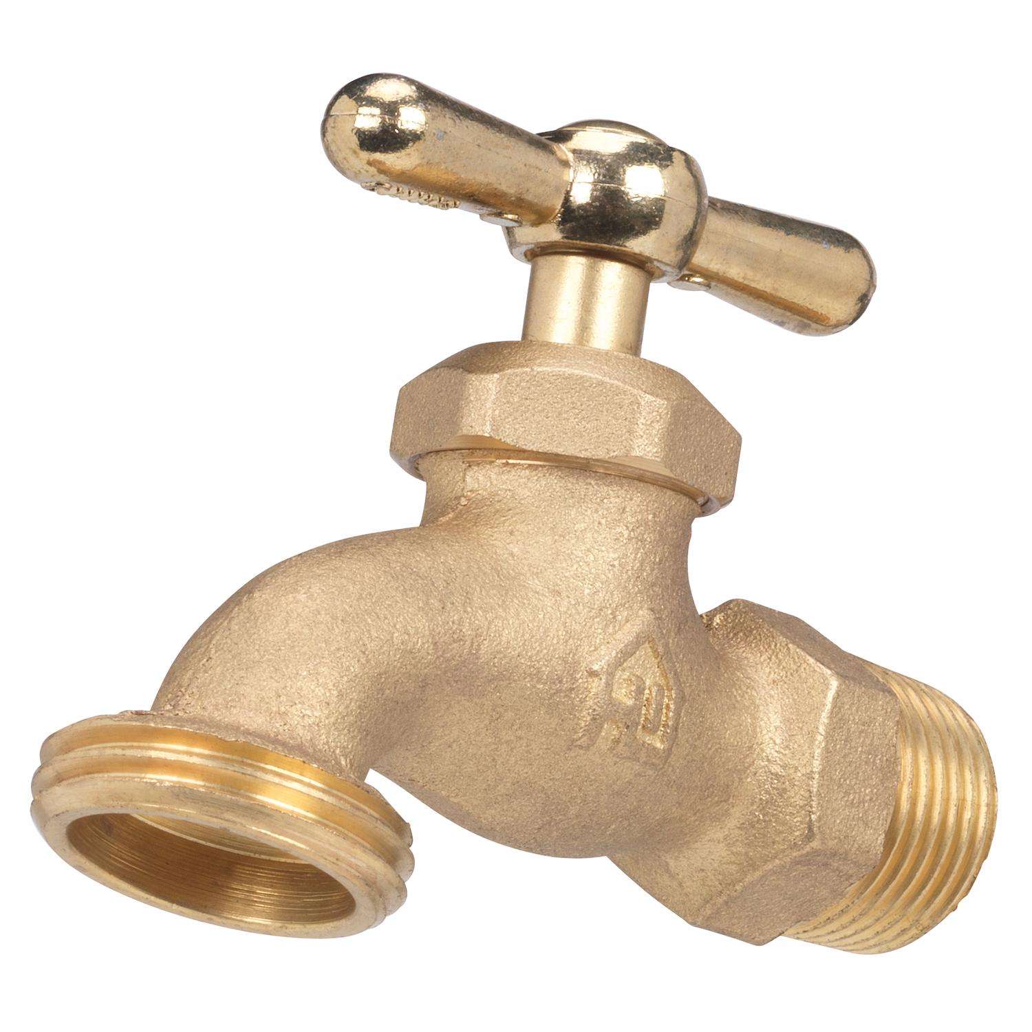 Homewerks 1/2 in. MIP X 3/4 in. MHT Brass Hose Bibb Ace Hardware