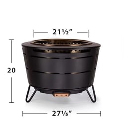 TIKI 27.2 in. W Steel Round Wood Fire Pit with Stand