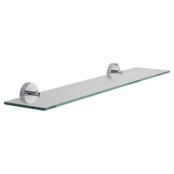 Croydex Chrome Clear/Silver Glass/Stainless Steel Bathroom Shelf