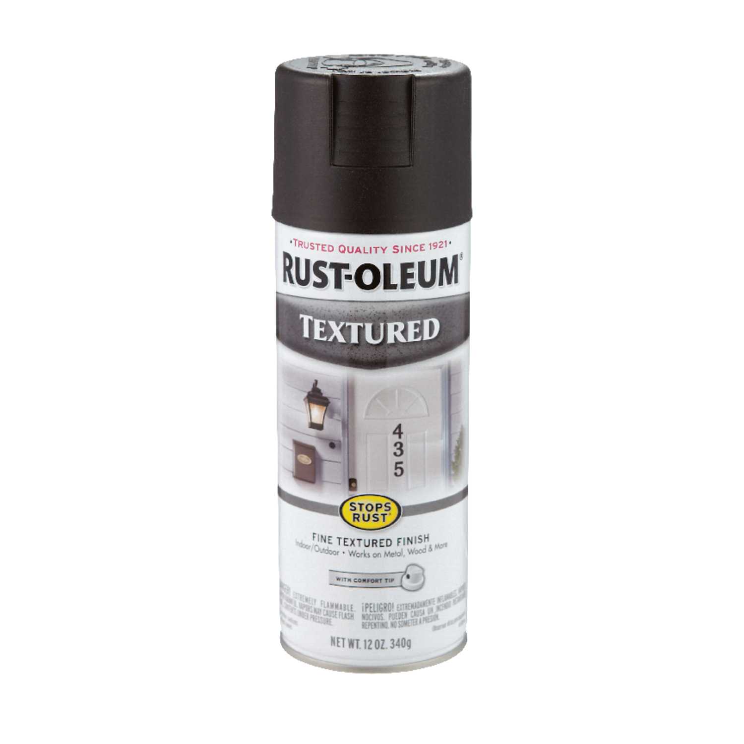 Rust Oleum Stops Rust Textured Black Spray Paint 12 Oz Ace Hardware