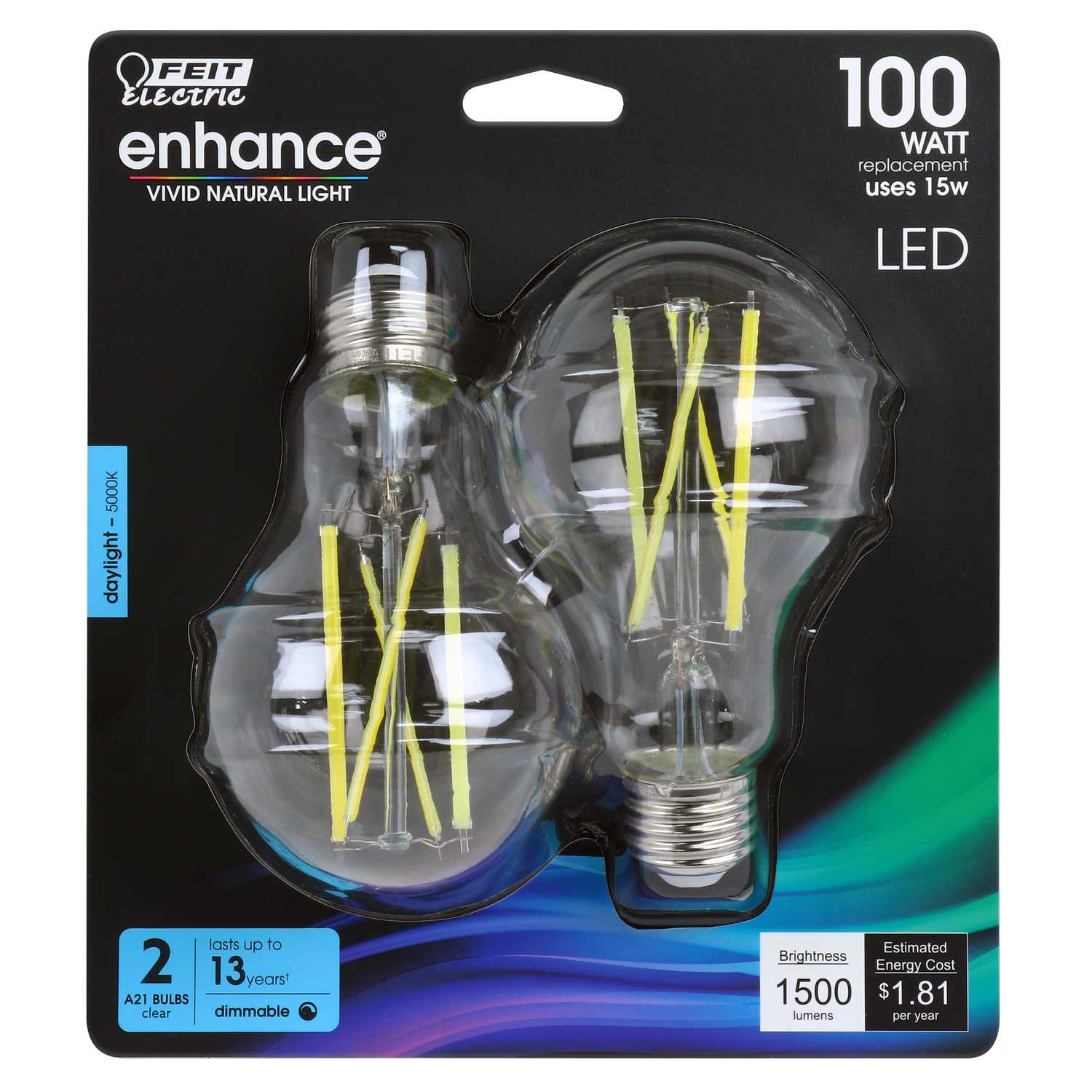 FEIT Electric Enhance 15 watts A21 Filament LED Bulb 1500 lumens