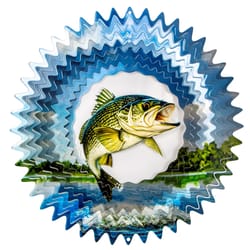 Spinfinity Designs Multi-color Stainless Steel 12 in. Bass Large Outdoor Spinner