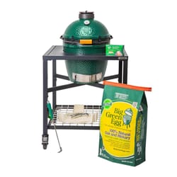 Big Green Egg 15 in. Medium EGG Package with Modular Nest Charcoal Kamado Grill and Smoker Green