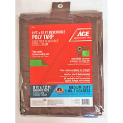 Ace 9 ft. W X 12 ft. L Medium Duty Polyethylene Tarp Brown/Green