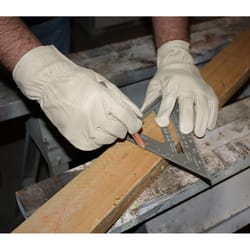 MidWest Quality Gloves L Leather Gunn Cut White Gloves