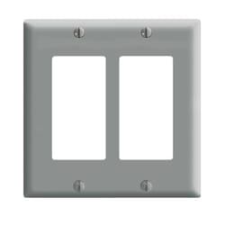 Leviton Decora Gray 2 gang Thermoset Plastic Decorator Wall Plate 1 pk