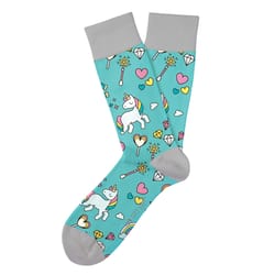 Two Left Feet Unisex Unicorn S/M Novelty Socks Blue