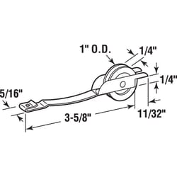 Prime-Line 1 in. D X 1/4 in. L Plastic/Steel Spring Tension Roller Assembly 2 pk