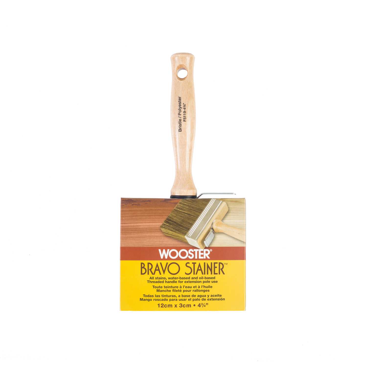 Allpro 4" Stainer Bruch - Polyester/China Bristle Blended Stain Brush - Southern Paint & Supply Co - View #12