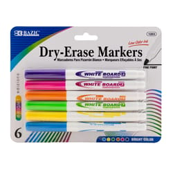 Bazic Products Low Odor Bright Color Dry Erase Markers 6 pk