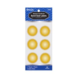 Bazic Products 2 in. H X 2 in. W Round Gold Gold Foil Notary/Certificate Seal Label 42 pk