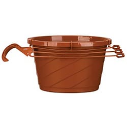 HC Companies Euro 5.75 in. H X 10 in. W X 10 in. D X 10 in. D Plastic Modern Hanging Basket Clay