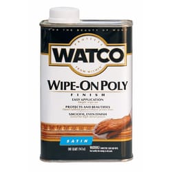 WATCO Wipe On Poly Transparent Satin Clear Water-Based Urethane Modified Alkyd Polyurethane 1 qt