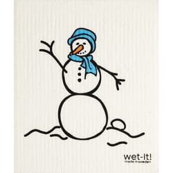 wet-it! Gourmet Multicolored Cotton Snowman Blue Dish Cloth 1 pk