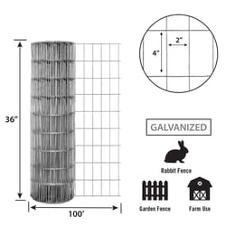 Garden Craft 36 in. H X 100 ft. L Steel Welded Wire Fence Gray