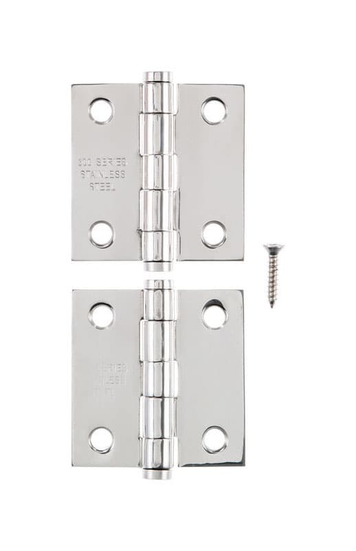 Ace 1.1 in. W X 2 in. L Stainless Steel Silver Stainless Steel Narrow Hinge 2 pk - 01-3540-425 - Hardware Accessories  sku 01-3540-425