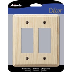 Amerelle Contemporary Unfinished Beige 2 gang Wood Decorator Wall Plate 1 pk