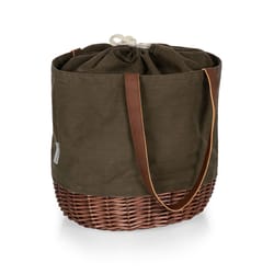 Picnic Time Coronado Canvas and Willow 14.17 in. L X 11.42 in. W X 13.4 in. H Beige/Khaki/Green Picn