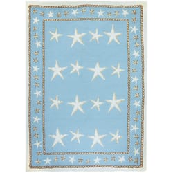 Homefires 5 ft. W X 7 ft. L Multi-Color Starfish Scatter Polypropylene Area Rug