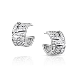 Montana Silversmiths Women's Unpredictable Elegance Crystal Hoop Silver Earrings