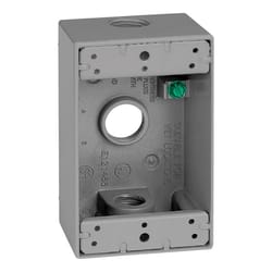 Sigma Engineered Solutions New Work 18.3 cu in Rectangle Die-Cast Metal 1 gang Weatherproof Box Gray