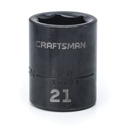 Craftsman 21 mm S X 1/2 in. drive S Metric 6 Point Shallow Impact Socket 1 pc