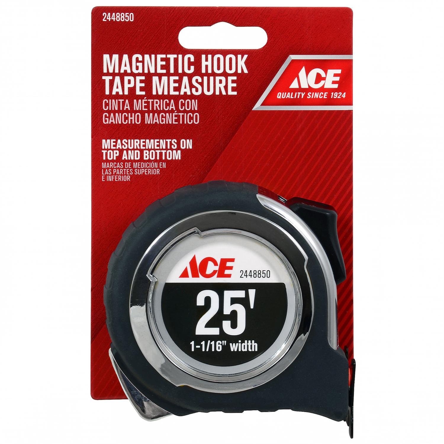 Ace 25 ft. L X 1.06 in. W Hook Tape Measure 1 pk Ace Hardware