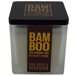 Bamboo Home Fragrance White Oud Wood & Geranium Scent Candle