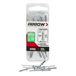 Arrow 1/8 in. D X 1/2 in. Steel Long Rivets Silver 15 pk