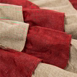 Glitzhome Khaki/Red Faux Burlap Indoor Christmas Decor 0.36 in.