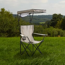 QuikChair Taupe Canopy Folding Quad Chair