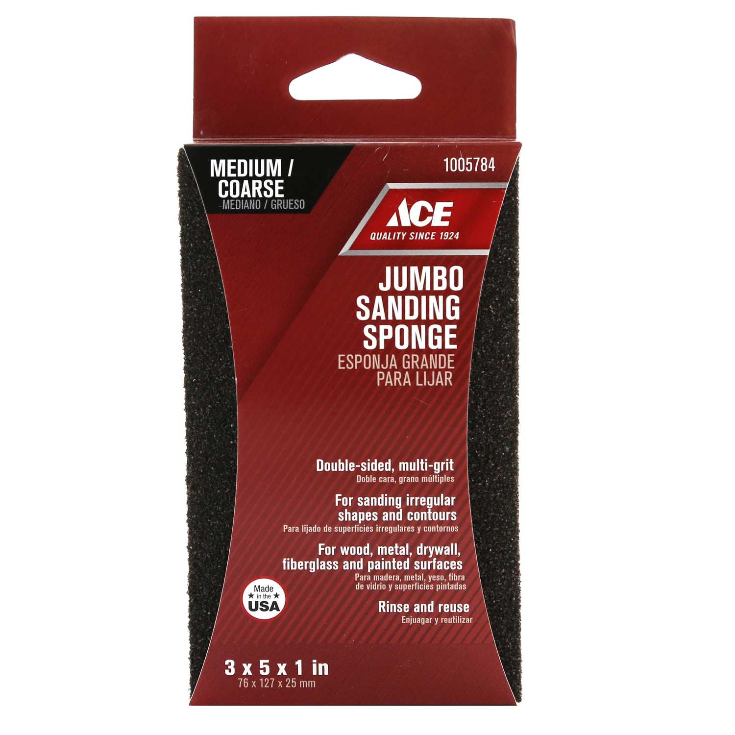 Ace 5 in. L x 3 in. W x 1 in. 60/80 Grit Assorted Extra Large Sanding
