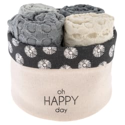 Karma Waffle Multicolored Cotton Oh Happy Day Dish Towel Set 1 pk