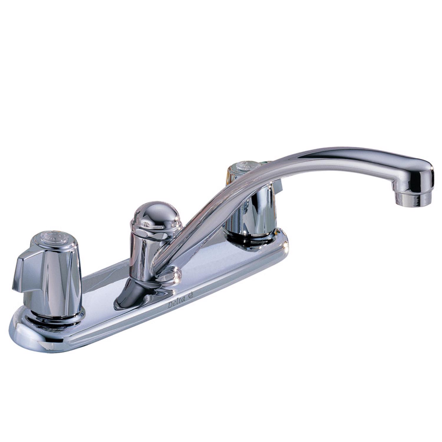 Photos - Tap Delta Classic Two Handle Chrome Pull-Down Kitchen Faucet 2100LF 