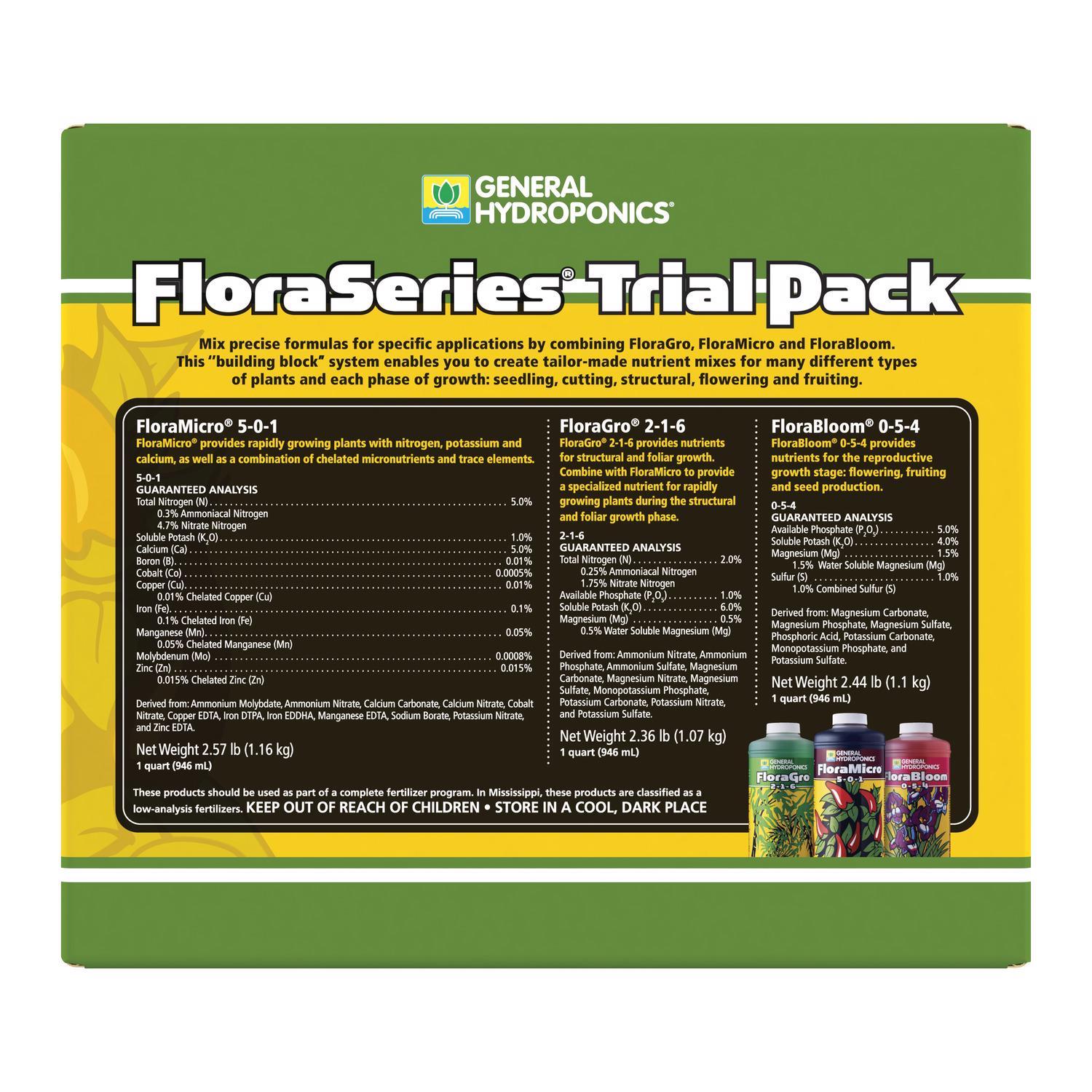 General Hydroponics Flora Series Plant Supplement Mfr