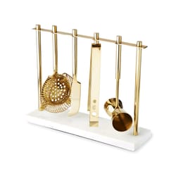 TWINE Gold Marble Marble/Stainless Steel Bar Tool Set