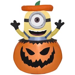 Gemmy Minion Stuart in Jack-O'-Lantern Inflatable