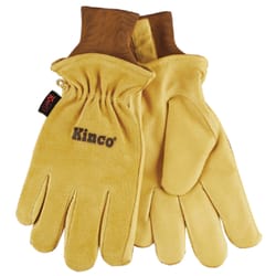 Kinco Men's Indoor/Outdoor Knit Wrist Work Gloves Gold M 1 pair