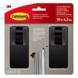 Command Medium Plastic Hook 4 in. L 2 pk