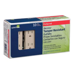 Leviton Decora 15 amps 125 V Duplex Light Almond Outlet 5-15R 10 pk